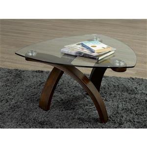 Brassex Tegan 34.25-in x 34.25-in x 19-in With Espresso Wood Frame and Glass Top  Coffee Table