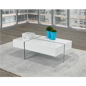 Table basse avec rangement, blanc