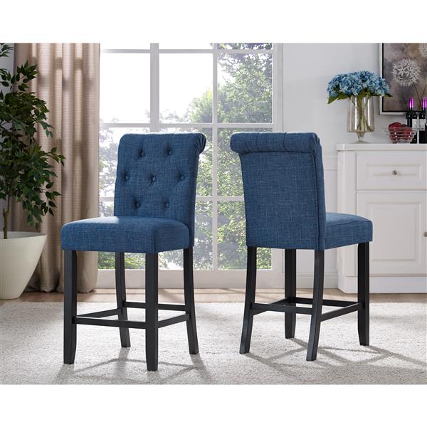 Brassex Tinga Tufted Blue Stools (Set of 2)
