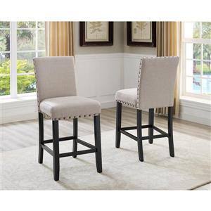 Brassex Avery Beige Stools (Set of 2)