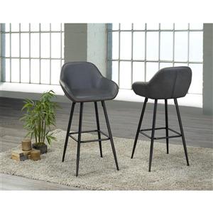 Tabourets de bar Alexis, 2 pièces, gris