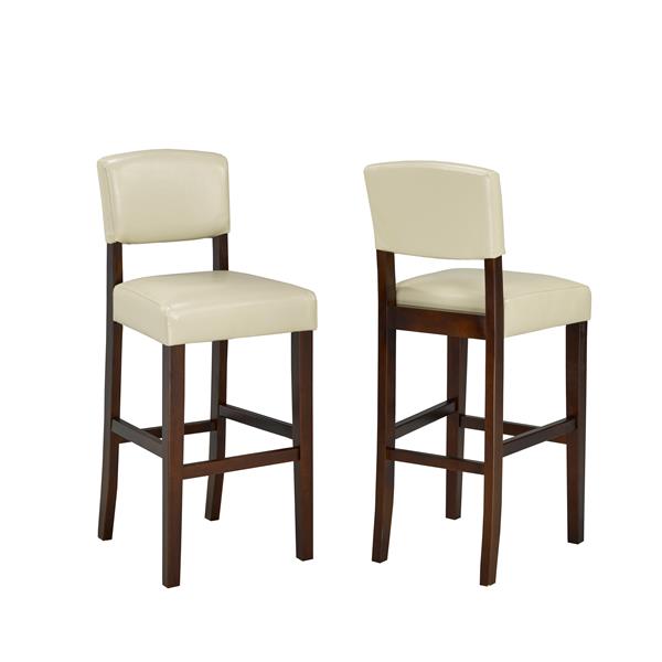 Bras Cream Faux Leather Bar Stool, Cream Counter Stools Set Of 2