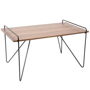 Lumisource Loft Rectangular Coffee Table 21- in x 34- in x 21- in With Black Metal Legs and Walnut Top