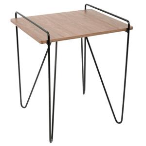 Lumisource Loft 20-in x 20-in x 22-in Walnut and Black Wood End Table