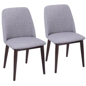 Lumisource Tintori 21.25-in x 33-in Gray Dining Chair (Set of 2)