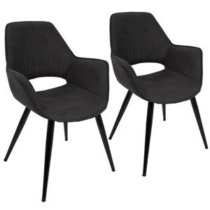 Chaises Mustang, 24,25" x 24,25" x 34", noir, ensemble de 2