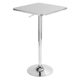 Lumisource Bistro 25.5-in x 25.5-in x 41-in Silver Metal Square Pub Table