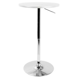 Lumisource 23.5-in x 23.5-in x 41-in White Adjustable Pub Table