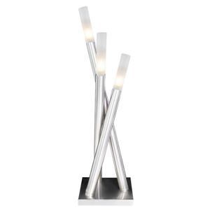 Lumisource Icicle 1.25-in x 25.5-in with Brushed Nickle Base and Frosted Shades Table Lamp