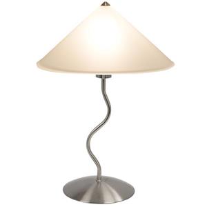 Lumisource Doe Li Touch 14-in x 19-in with Brushed Nickle Base and Satin Glass Shade Table Lamp