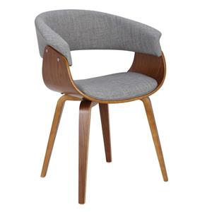 Lumisource Vintage Mod 19.5-in x 24.25-in x 31-in Gray Polyester Dining Chair