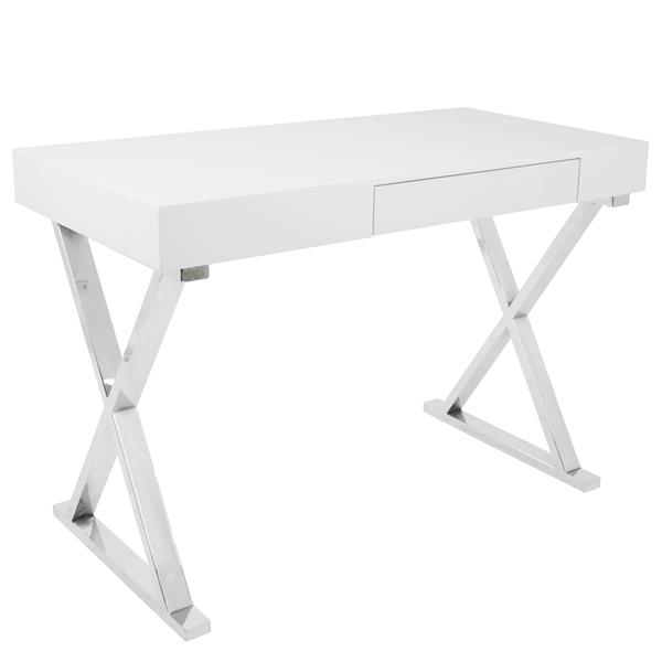 Lumisource Luster 21 75 In X 43 25 In X 26 In White Wood Desk Rona
