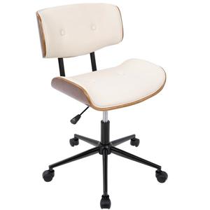 Chaise d'ordinateur Lombardi, 15,5" x 22,5" x 18,25", crème