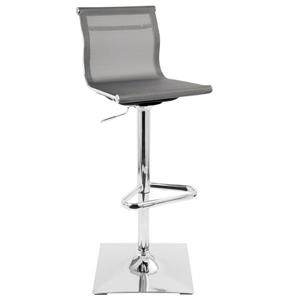 Lumisource Mirage 15.5-in x 17-in x 25-in Metal Silver Barstool