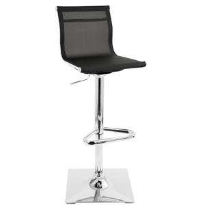 Lumisource Mirage 15.5-in x 17-in x 25-in Metal Black Barstool