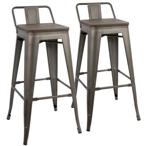 Tabourets Oregon, 17,5" x 30", bois, expresso, ensemble de 2