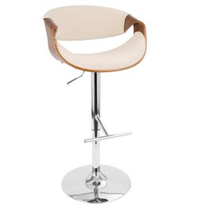Lumisource Curvo 21.25-in x 24.25-in Polyester Cream Bar stool