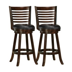 CorLiving Capuccino Brown Leather Seat Swivel Bar Stool (Set of 2)