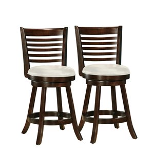 CorLiving Woodgrove Cream Leatherette Counter Stool (Set of 2)