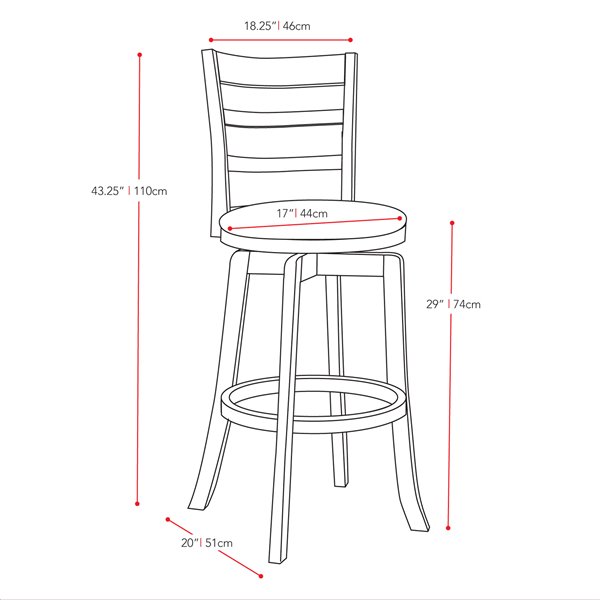 CorLiving Bar Height Barstool - White Leatherette Seat