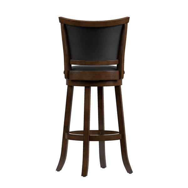 Corliving Brown And Black Leather Seats, Wooden Bar Stools With Leather Seats