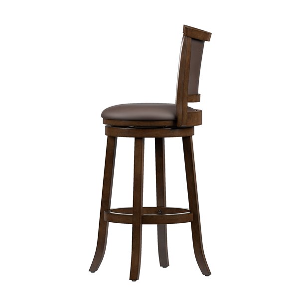 CorLiving Brown and Black Leather Seats Swivel Bar Stool (Set of 2)