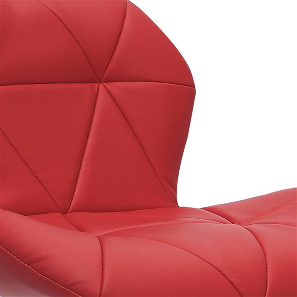 CorLiving Red Triangle Tufted Bonded Leather Adjustable Bar Stool (Set of 2)