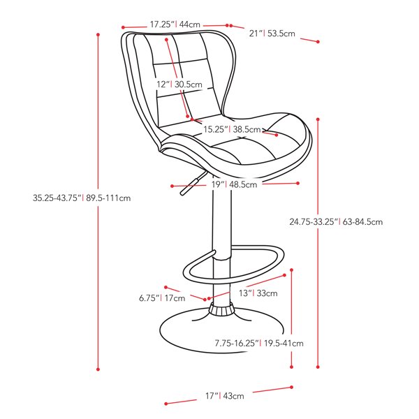 CorLiving White Square Tufted Bonded Leather Adjustable Bar Stool (Set of 2)