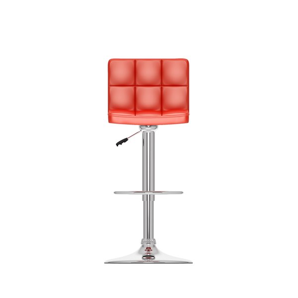 CorLiving Red Square Tufted Leatherette Adjustable Bar Stool (Set of 2)