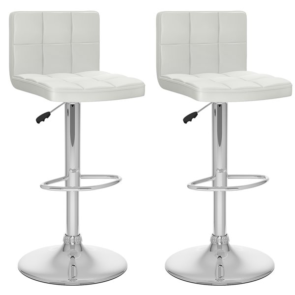 White leather deals adjustable bar stools