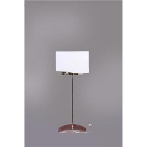 P.W. Design Pablo 19.50-in with Chrome Base and Milky Glass Shade Table Lamp