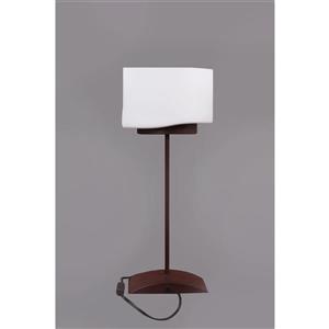P.W. Design Pablo 19.50-in with Bronze Base and Milky Glass Shade Table Lamp
