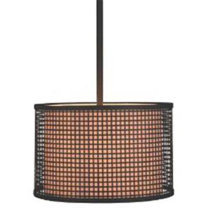 P.W. Design Cabo 21-in Bronze Drum Lampshade Pendant Light