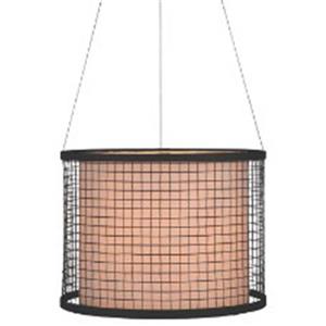 P.W. Design Cabo 16-in Bronze Drum Lampshade Pendant Light