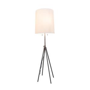P.W. Design Montego 65-in Chrome with White Fabric Shade Tripod Floor Lamp