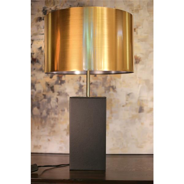 Gold Metal Shade Table Lamp, Table Lamp Black Shade Gold Base