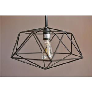 Saturn 1-Light Pendant - Metal - Black