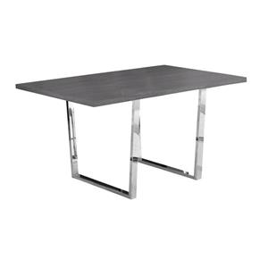 Table de cuisine Monarch, 59 po x 30.25 po, métal, gris