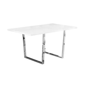 Table de cuisine Monarch, 59" x 30.25", métal, blanc