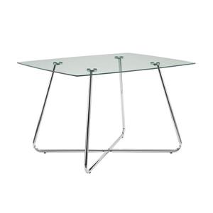 Monarch 40-in x 40-in x 31-in Metal Tempered Glass Dining Table