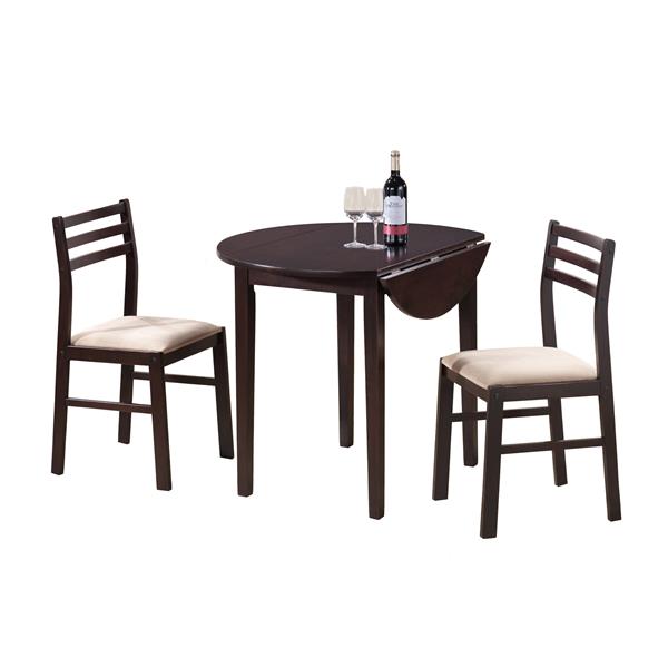 Monarch  Cappuccino 3 Piece Polyester Dining Set