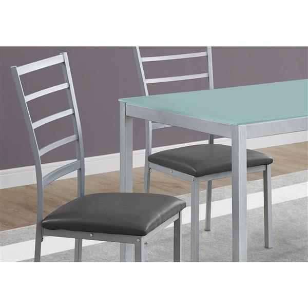 Monarch  Silver 5 Piece Tempered Glass Dining Set