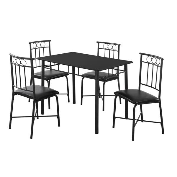 Monarch  Black Metal 5 Piece Dining Set