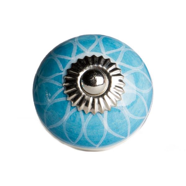 Natural by Lifestyle Brands Handpainted Aqua Ceramic Knobs (12 Pack)