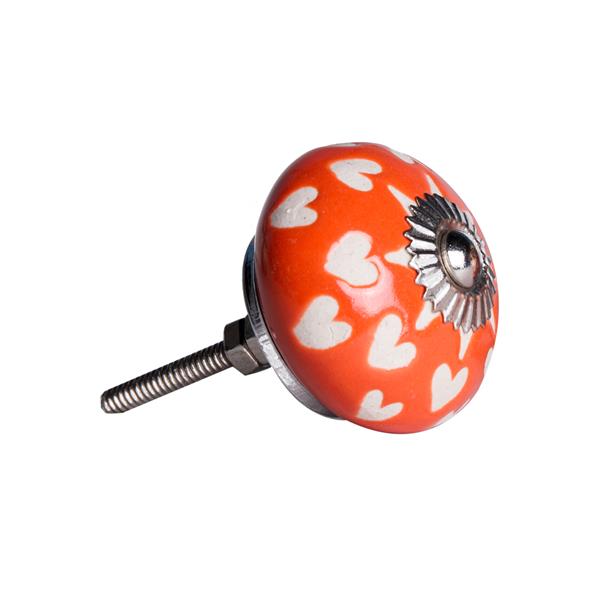 Natural by Lifestyle Brands Handpainted Orange/White/Silver Ceramic Knobs (12 Pack)