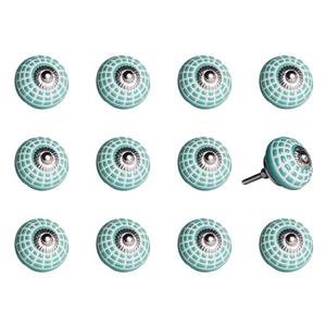 Natural by Lifestyle Brands Handpainted Aqua Ceramic Knobs (12 Pack)