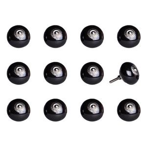 Natural by Lifestyle Brands Handpainted Black Ceramic Knobs (12 Pack)