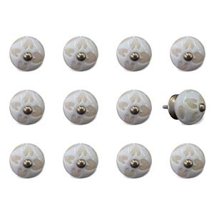 Natural by Lifestyle Brands Handpainted Pink/White/Gold Ceramic Knobs (12 Pack)