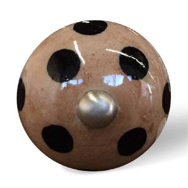 Natural by Lifestyle Brands Handpainted Brown/Black Ceramic Knobs (12 Pack)