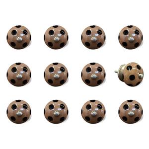 Natural by Lifestyle Brands Handpainted Brown/Black Ceramic Knobs (12 Pack)